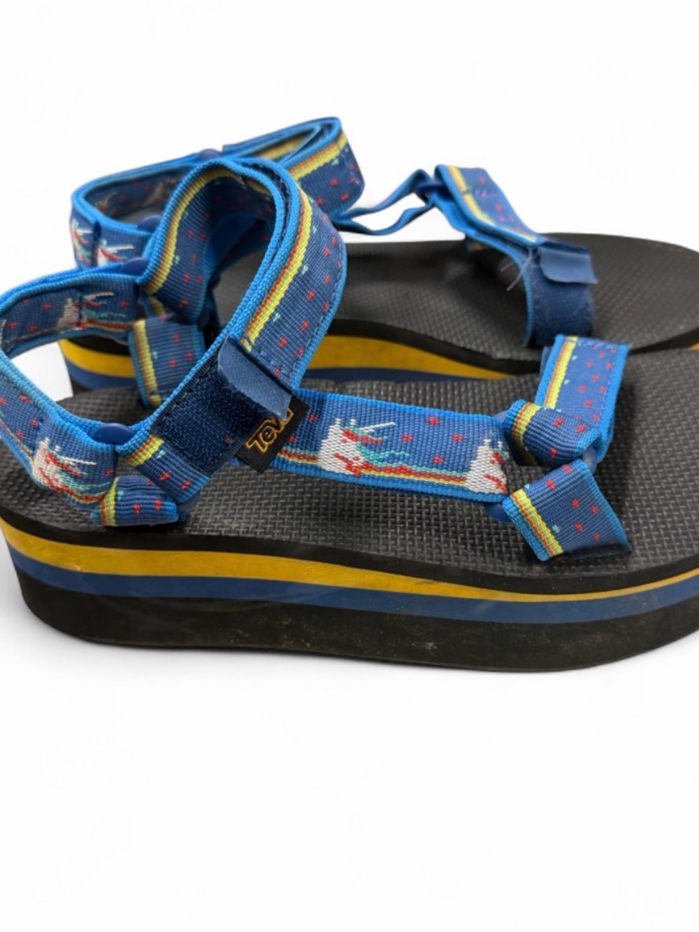 Teva  Blue Rainbow Unicorn platform sandals
